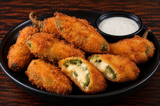 6 Jalapeno Poppers.